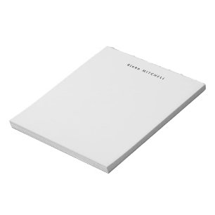 Bloc-note Moderne Monogramme Gris papeterie Simple