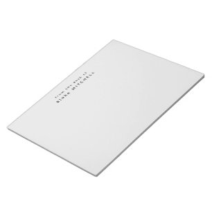 Bloc-note Moderne Monogramme Gris papeterie Simple