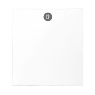 Bloc-note Moderne Monogramme Professionnel Plat Initiales si