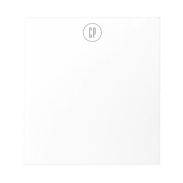 Bloc-note Moderne Monogramme Professionnel Plat Initiales si (Devant)