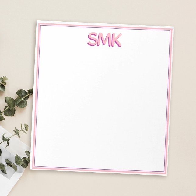 Bloc-note Moderne Monogramme tendance Initiales de l'ombre é (Créateur téléchargé)