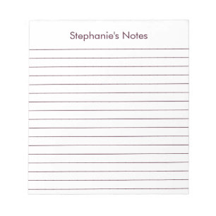 Bloc-note Moderne Rouge Brown Linu Personnalisé