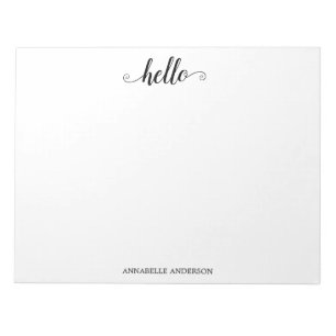 Bloc-note Moderne Rustique Chic Élégant Script Black Grey Bo