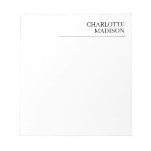 Bloc-note Moderne Simple Blanc Tendance Minimaliste Simple