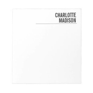 Bloc-note Moderne Simple Blanc Tendance Minimaliste Uni 