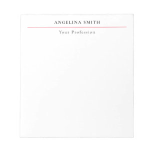 Bloc-note Moderne Simple Minimaliste Blanc Rouge Professionn