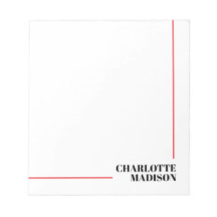 Bloc-note Moderne Simple Noir Blanc Tendance Minimaliste Uni