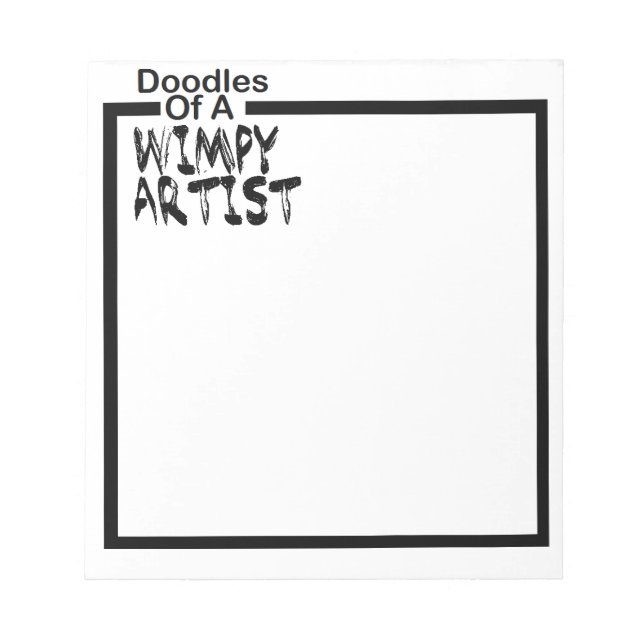 Bloc-note Moins de 10 $ | Doodles d'un artiste Wimpy (Devant)