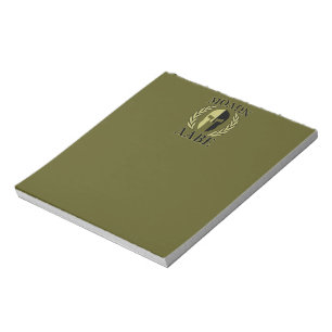 Bloc-note Molon Labe Casque spartiate Laurels Vert olive