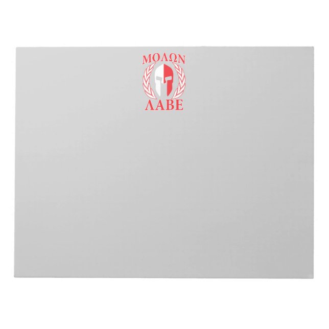 Bloc-note Molon Labe Spartan Armor Laurels Marine Blue (Devant)