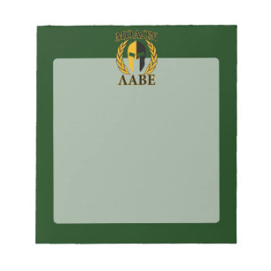 Bloc-note Molon Labe Spartan Mask Laurels sur Green