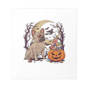 Bloc-note Momie d'Halloween Bouledogue Français Citrouille B