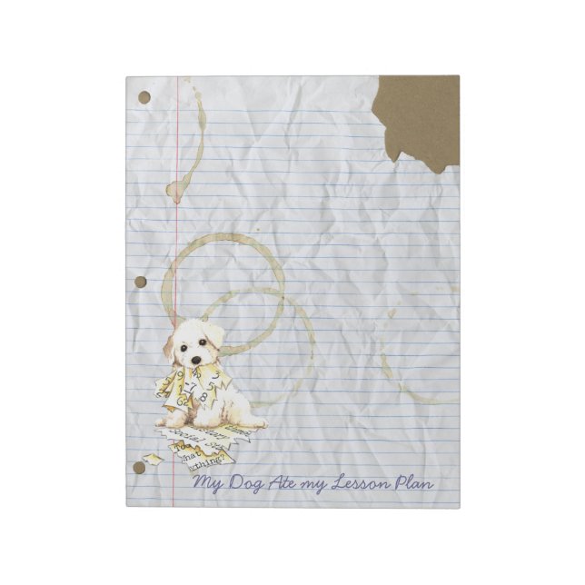 Bloc-note Mon Bichon Frise A Mangé Mon Plan De Leçon (Tourné)