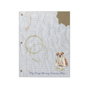 Bloc-note Mon bouledogue a mangé mon plan de cours