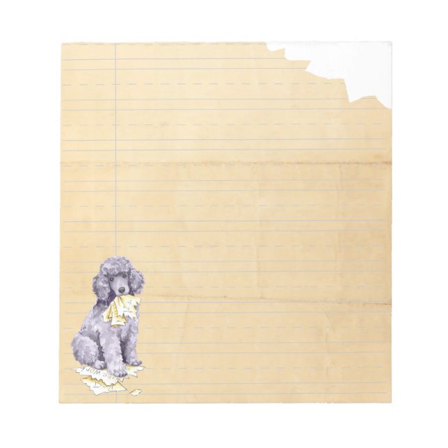 Bloc-note Mon caniche standard a mangé mes devoirs (Devant)