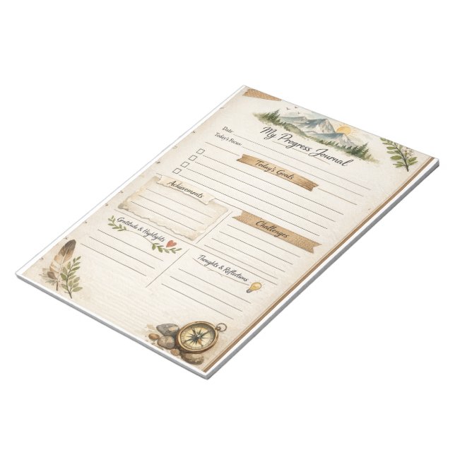 Bloc-note Mon Journal de Progrès Imprimable | Réflexion Quot (Incliné)
