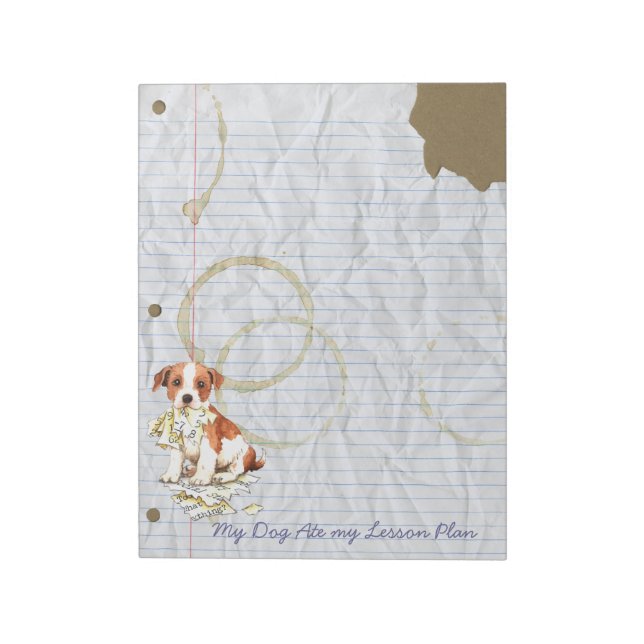 Bloc-note Mon Parson Russell Terrier A Mangé Mon Plan De Leç (Tourné)