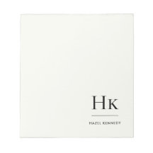 Monogram Modern Minimal Ivory White Monogrammed