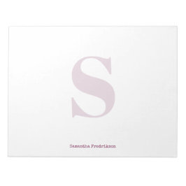 Bloc-note Monogramme à pois foncé de prune violette Stylo