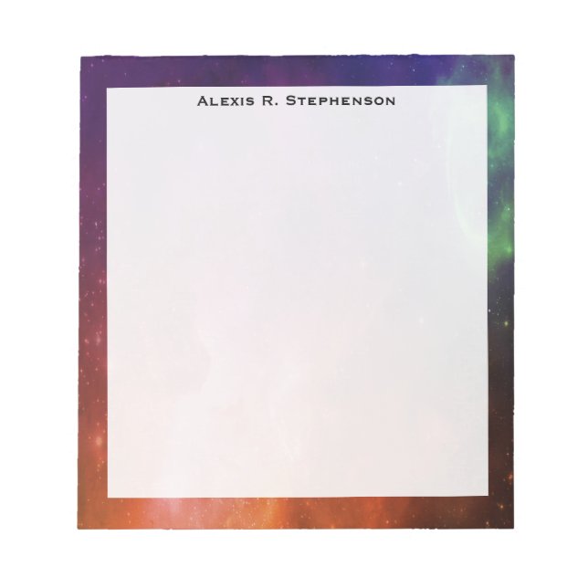 Bloc-note Monogramme Aquarelle Espace Univers Blue Star (Devant)