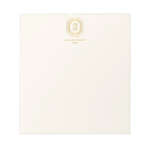 Bloc-note Monogramme Art Déco vintage or/ivoire