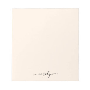 Bloc-note Monogramme beige féminin écriture moderne personna