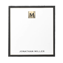 Bloc-note Monogramme Black Gold Nom initial