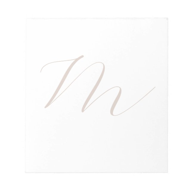 Bloc-note Monogramme calligraphie Plaque unique moderne (Devant)