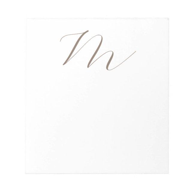 Bloc-note Monogramme calligraphie Plaque unique moderne (Devant)