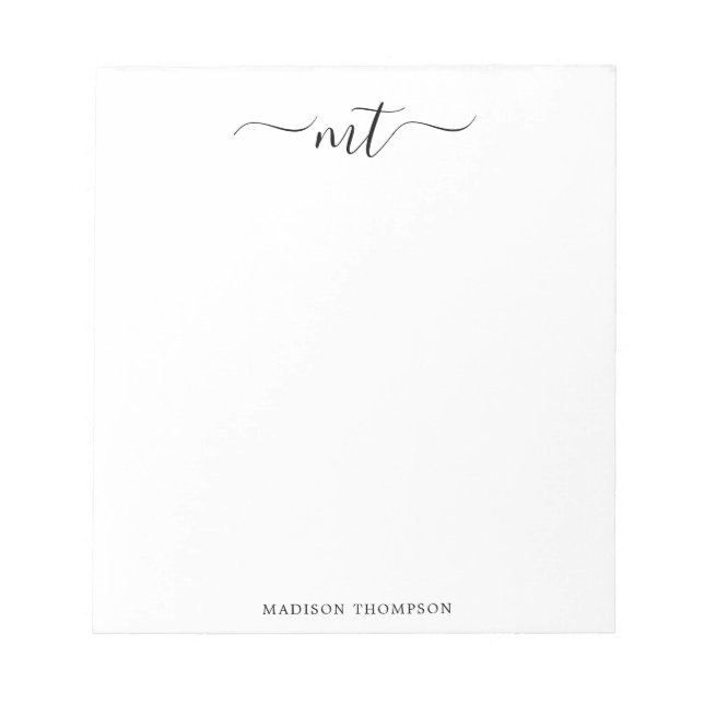 Bloc-note Monogramme Chic noir (Devant)