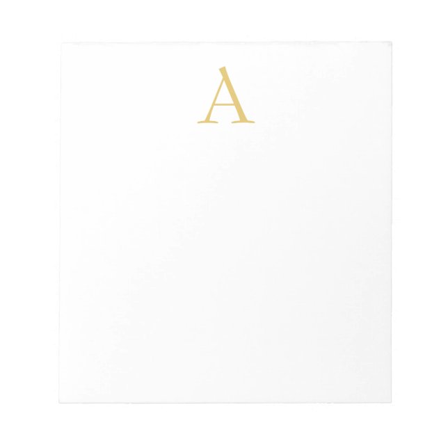 Bloc-note Monogramme couleur or blanc professionnel (Devant)