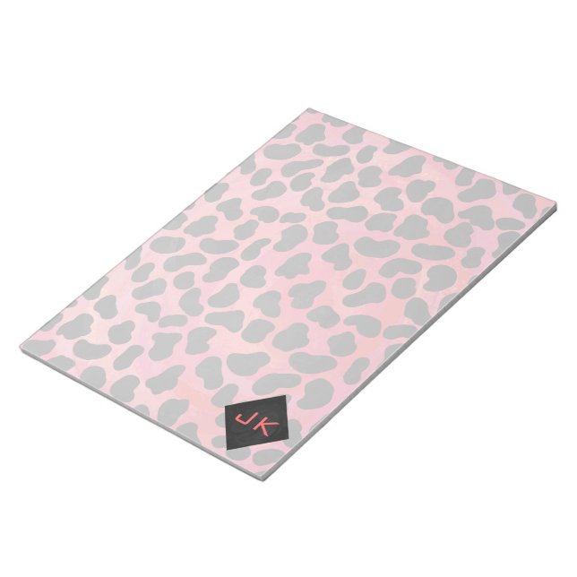 Bloc-note Monogramme Dalmatien Noir et Rouge (Incliné)