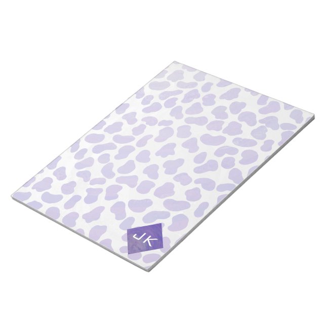 Bloc-note Monogramme Dalmatien violet et blanc (Incliné)