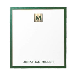 Bloc-note Monogramme de luxe Emerald Gold