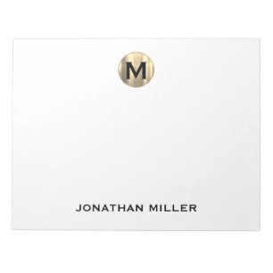Bloc-note Monogramme de luxe simple 11 x 8,5