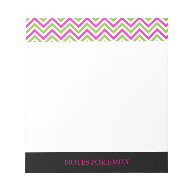 Bloc-note Monogramme de mémo personnalisé Motif Chevron (Devant)