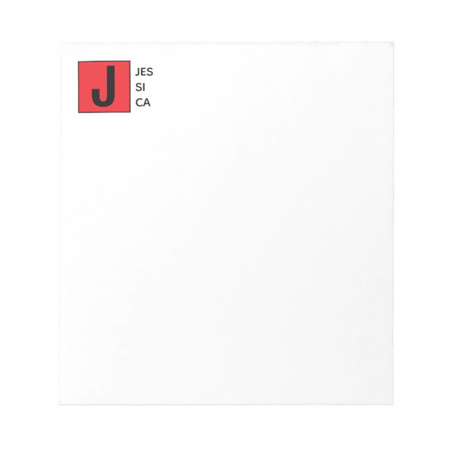 Bloc-note Monogramme de nom professionnel élégant moderne (Devant)
