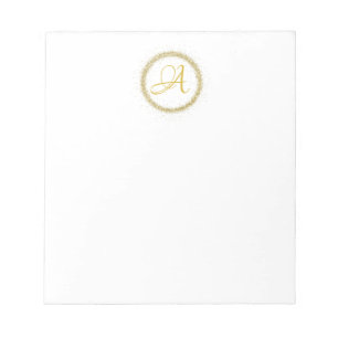 Bloc-note *~* Monogramme de Parties scintillant d'or initial