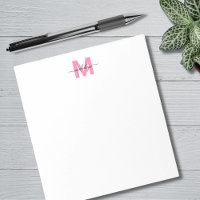 Monogramme de prénom en calligraphie simple rose f