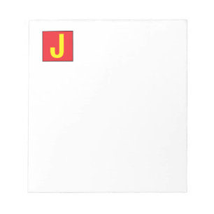 Bloc-note Monogramme Élégant Moderne Professionnel Rouge Jau