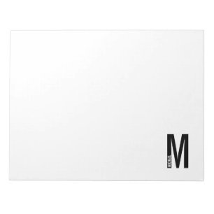 Bloc-note Monogramme et nom personnalisés modernes