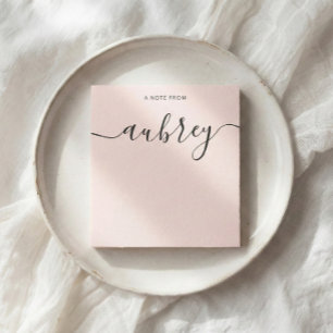Bloc-note Monogramme Féminin Calligraphie Rose Pâle
