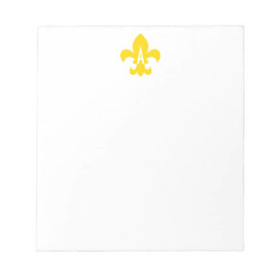 Bloc-note Monogramme Fleur de Lis Or et Blanc