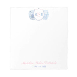 Bloc-note Monogramme Grandmillénaire Rose Et Bleu Ginger Jar