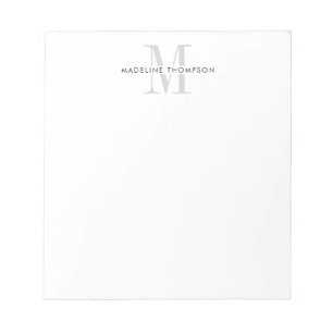 Bloc-note Monogramme gris moderne