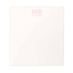 Bloc-note Monogramme initial moderne simple