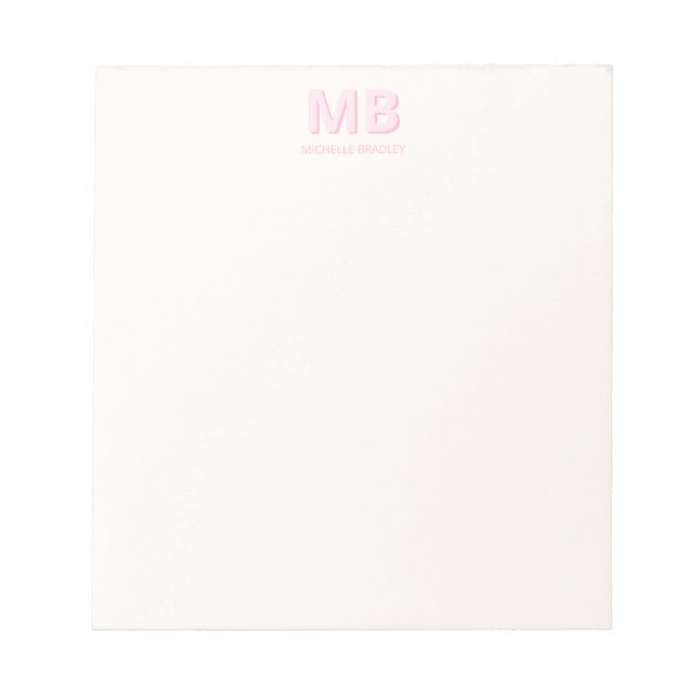 Bloc-note Monogramme initial moderne simple (Devant)