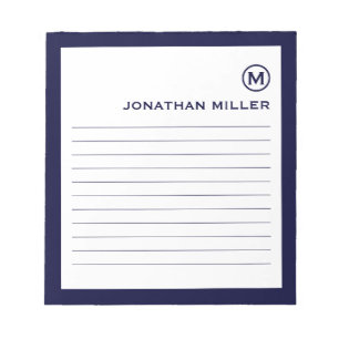 Bloc-note Monogramme minimaliste