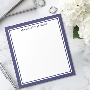 Bloc-note Monogramme Minimaliste Bleu Marine