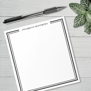 Bloc-note Monogramme Minimaliste Noir